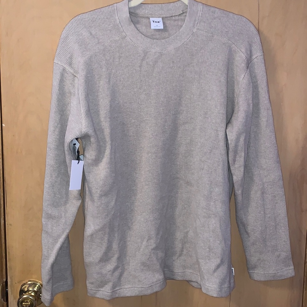 Aritzia TNA oversized long sleeve waffle T-shirt. Size XS